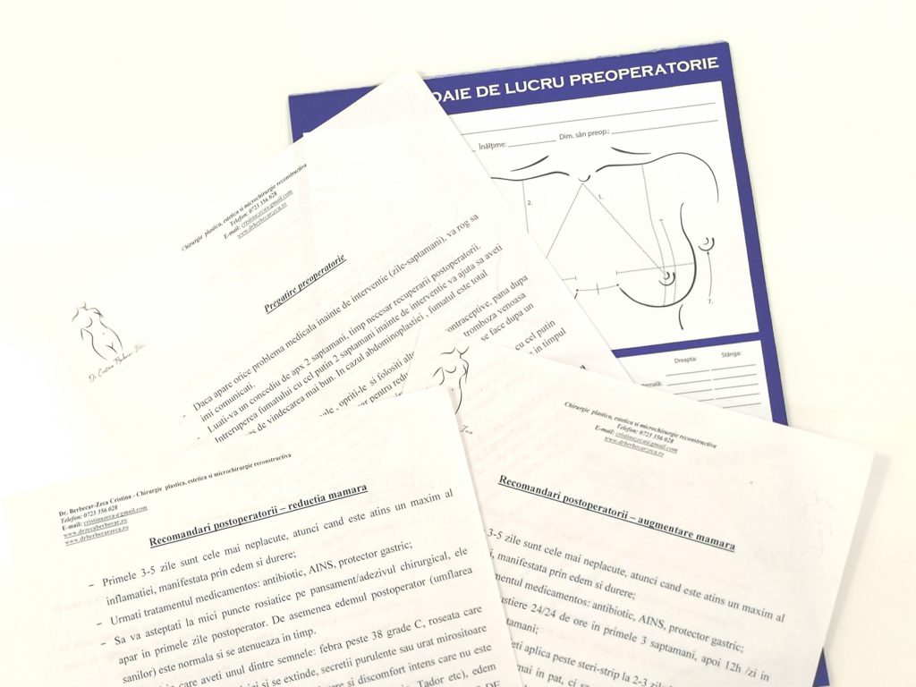 Recomandari preoperatorii si postoperatorii